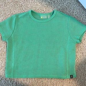 Zella girl perforated green crop top size 8-10